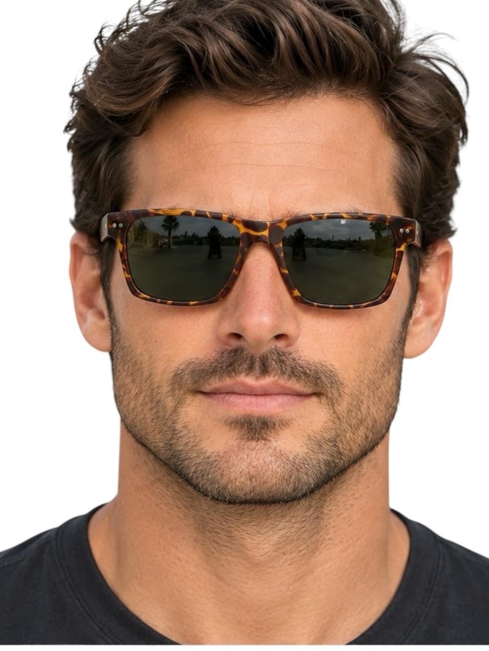 DIFF Marco Sunglasses Kona Tortoise Frame Green Lens NWT